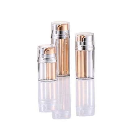 2 X 10ml بطری پلاستیکی بدون هوا 20ml بطری های پمپ بدون هوا دو لوله ای بطری های خروجی مراقبت از پوست